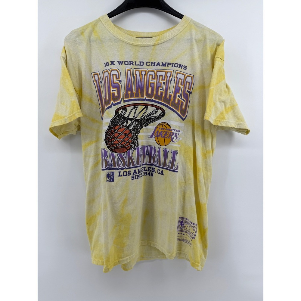 Mitchell & Ness Los Angeles Lakers Tie Dye T-Shirt Mens Medium 16X Champions NBA